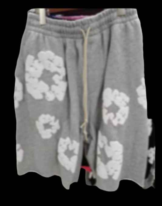 Grey denim shorts