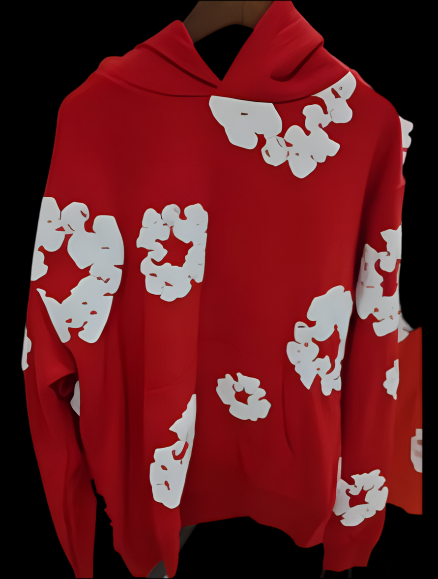 Red Denim Hoodie