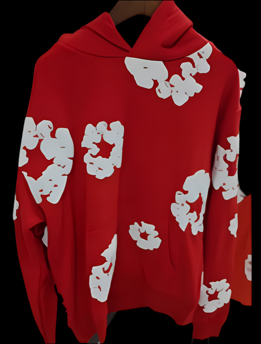 Red Denim Hoodie