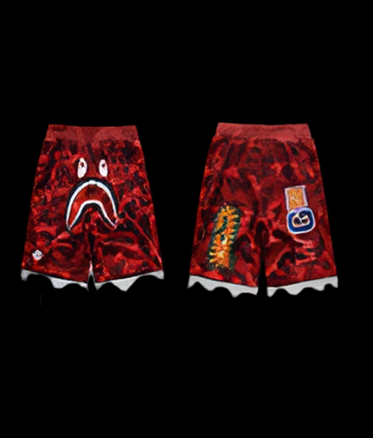 Red BAPE shorts